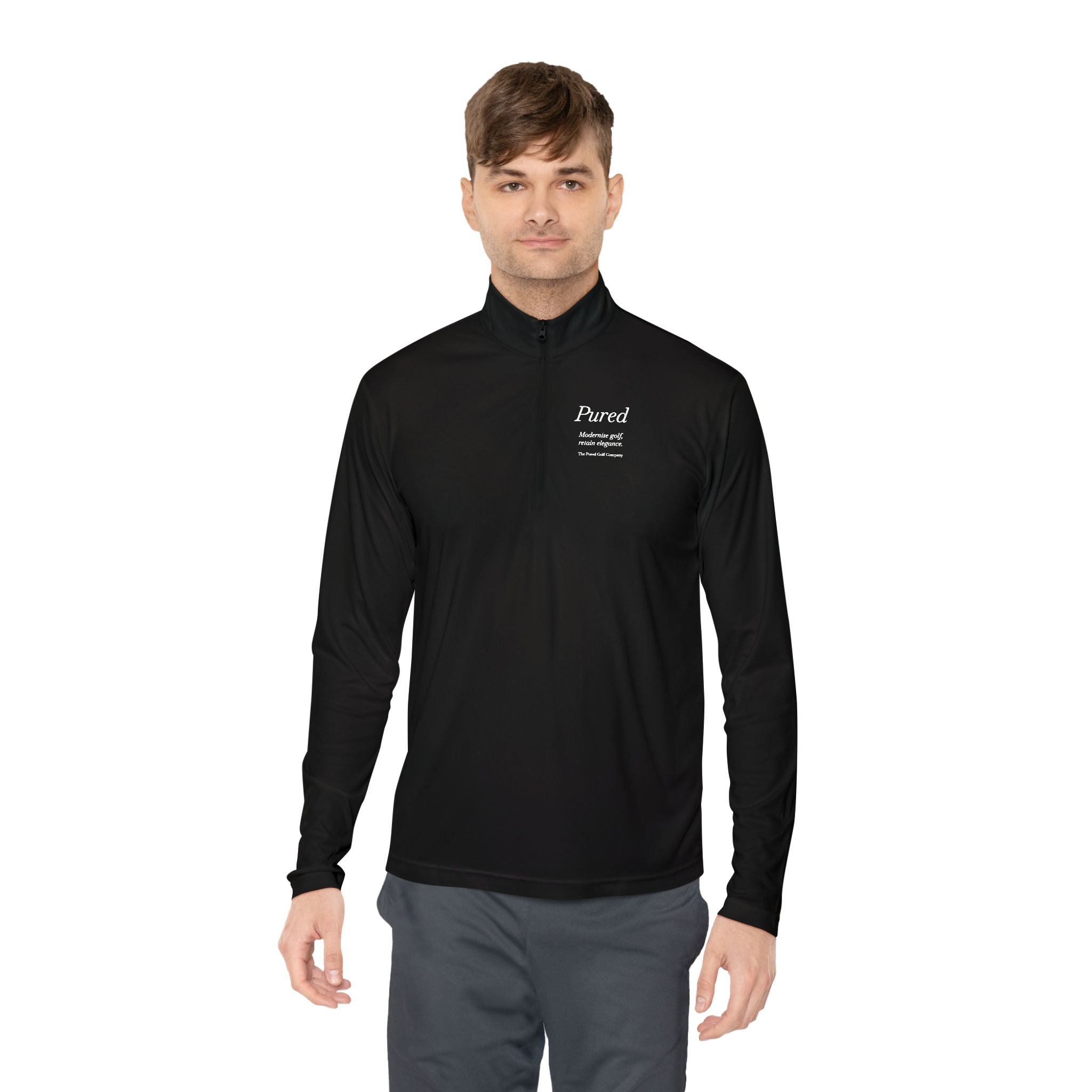 3/4 Zip Pured Fleece - Black